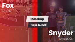 Matchup: Fox  vs. Snyder  2019