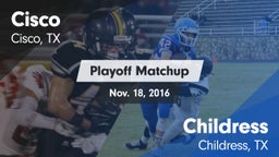 Matchup: Cisco  vs. Childress  2016