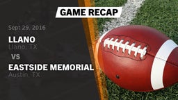 Recap: Llano  vs. Eastside Memorial  2016