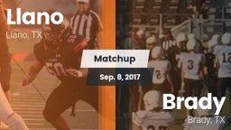 Matchup: Llano  vs. Brady  2017