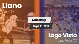 Matchup: Llano  vs. Lago Vista  2018
