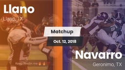 Matchup: Llano  vs. Navarro  2018