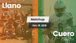Matchup: Llano  vs. Cuero  2018