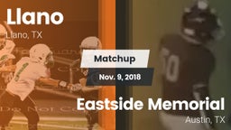 Matchup: Llano  vs. Eastside Memorial  2018