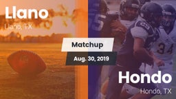 Matchup: Llano  vs. Hondo  2019