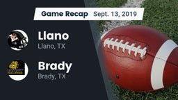 Recap: Llano  vs. Brady  2019