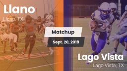 Matchup: Llano  vs. Lago Vista  2019