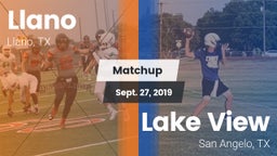 Matchup: Llano  vs. Lake View  2019