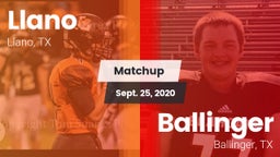 Matchup: Llano  vs. Ballinger  2020