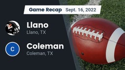 Recap: Llano  vs. Coleman  2022