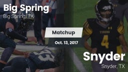 Matchup: Big Spring High vs. Snyder  2017