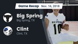Recap: Big Spring  vs. Clint  2018