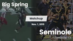 Matchup: Big Spring High vs. Seminole  2019