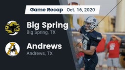 Recap: Big Spring  vs. Andrews  2020