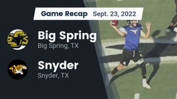Recap: Big Spring  vs. Snyder  2022