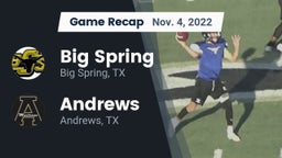 Recap: Big Spring  vs. Andrews  2022