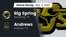 Recap: Big Spring  vs. Andrews  2023
