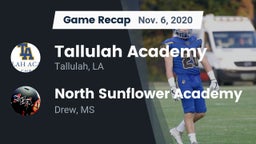 Recap: Tallulah Academy  vs. North Sunflower Academy  2020