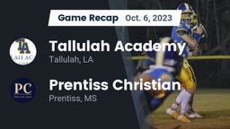 Recap: Tallulah Academy  vs. Prentiss Christian  2023