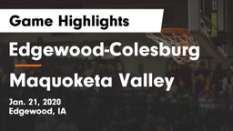 Edgewood-Colesburg  vs Maquoketa Valley  Game Highlights - Jan. 21, 2020