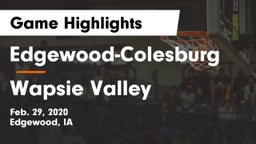 Edgewood-Colesburg  vs Wapsie Valley  Game Highlights - Feb. 29, 2020