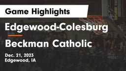 Edgewood-Colesburg  vs Beckman Catholic  Game Highlights - Dec. 21, 2023