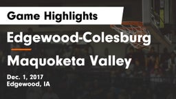 Edgewood-Colesburg  vs Maquoketa Valley  Game Highlights - Dec. 1, 2017