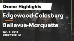 Edgewood-Colesburg  vs Bellevue-Marquette Game Highlights - Jan. 5, 2018