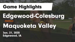 Edgewood-Colesburg  vs Maquoketa Valley  Game Highlights - Jan. 21, 2020