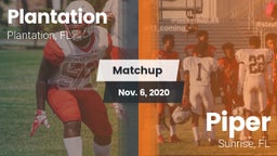 Matchup: Plantation High Scho vs. Piper  2020
