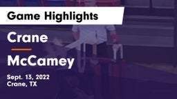 Crane  vs McCamey Game Highlights - Sept. 13, 2022