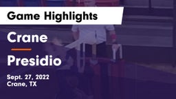 Crane  vs Presidio  Game Highlights - Sept. 27, 2022