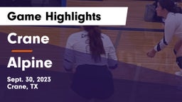 Crane  vs Alpine  Game Highlights - Sept. 30, 2023