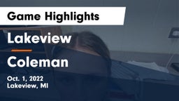 Lakeview  vs Coleman Game Highlights - Oct. 1, 2022