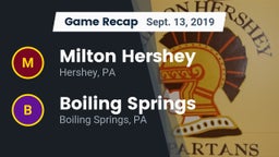 Recap: Milton Hershey  vs. Boiling Springs  2019