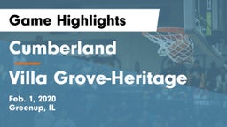 Cumberland  vs Villa Grove-Heritage Game Highlights - Feb. 1, 2020