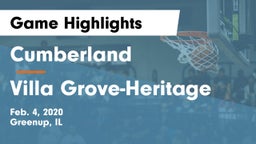Cumberland  vs Villa Grove-Heritage Game Highlights - Feb. 4, 2020