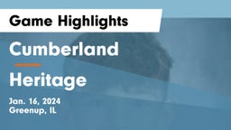 Cumberland  vs Heritage  Game Highlights - Jan. 16, 2024