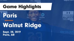 Paris  vs Walnut Ridge Game Highlights - Sept. 28, 2019