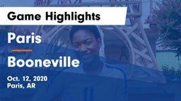 Paris  vs Booneville  Game Highlights - Oct. 12, 2020
