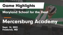 Maryland School for the Deaf  vs Mercersburg Academy Game Highlights - Sept. 14, 2022