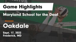 Maryland School for the Deaf  vs Oakdale  Game Highlights - Sept. 17, 2022