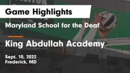 Maryland School for the Deaf  vs King Abdullah Academy Game Highlights - Sept. 10, 2022