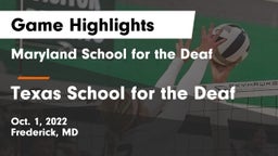 Maryland School for the Deaf  vs Texas School for the Deaf Game Highlights - Oct. 1, 2022