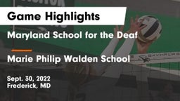 Maryland School for the Deaf  vs Marie Philip Walden School Game Highlights - Sept. 30, 2022