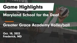 Maryland School for the Deaf  vs Greater Grace Academy Volleyball Game Highlights - Oct. 18, 2022