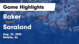 Baker  vs Saraland  Game Highlights - Aug. 22, 2020