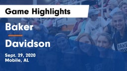 Baker  vs Davidson  Game Highlights - Sept. 29, 2020