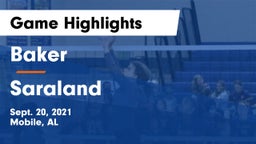 Baker  vs Saraland  Game Highlights - Sept. 20, 2021