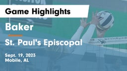 Baker  vs St. Paul's Episcopal  Game Highlights - Sept. 19, 2023